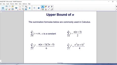 Upper Bound Of N And Summation Formulas Youtube