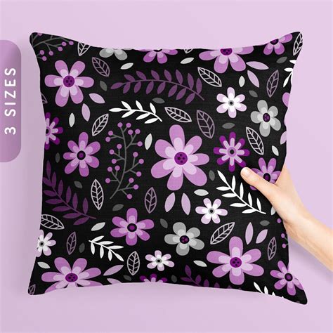 Subtle Asexual Pride Flowers Pillow Case And Insert All Over Throw Pillow Pride Cushion Cover