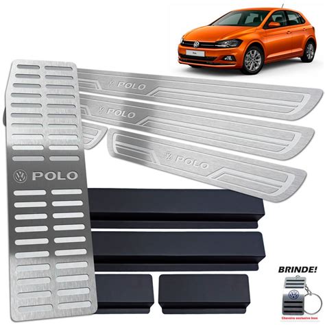 Descanso Soleiras Prata Baixo Relevo VW Polo 2019 2020 Shopee Brasil