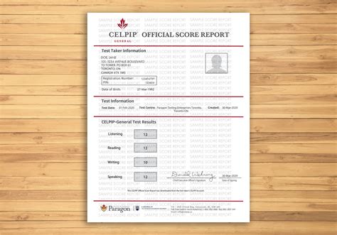 Download your Official Online Score Report! - CELPIP