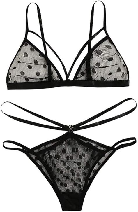 Mnbghj Donna Sexy Lingerie Set Reggiseno In Pizzo A Punto Onda Con