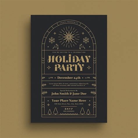 Folleto Del Evento Navide O Gold Deco Archivo Psd Premium