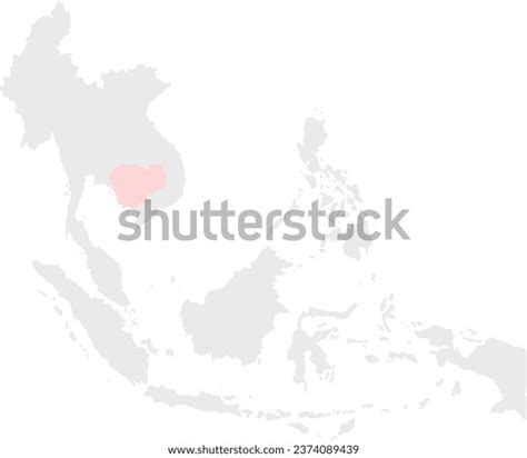 Map Southeast Asia Asean Cambodia Highlighted Stock Vector (Royalty ...