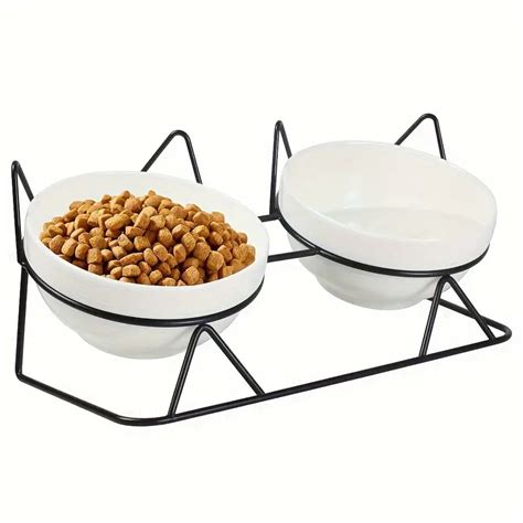 Elevated Cat Bowl Tilted Stand Raised Ceramic Cat Temu