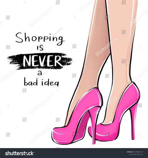 Vector Girl High Heels Fashion Illustration Stock Vector Royalty Free