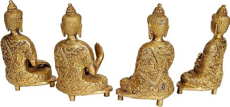 Tibetan Buddhist Deities Set of Four Buddhas | Exotic India Art