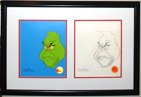 Original Chuck Jones How The Grinch Stole Christmas Production Drawing With Matching 11 Cel