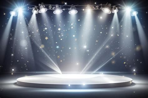 Premium AI Image | White stage with spotlights illustration of a light ...