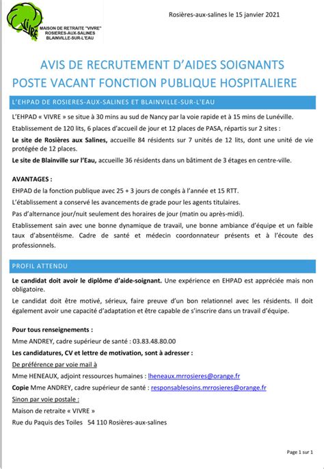 Recrutement Maison De Retraite Ventana Blog