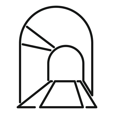 Tunnel entrance icon outline vector. Car road 15157079 Vector Art at ...