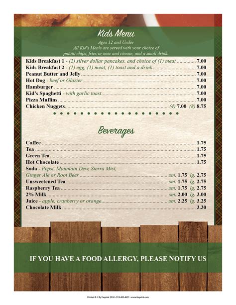 Nannette S Rise N Shine Cafe Fasprint Menus