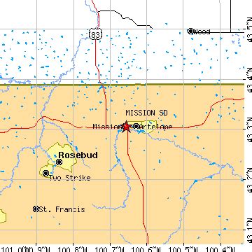 Mission, South Dakota (SD) ~ population data, races, housing & economy