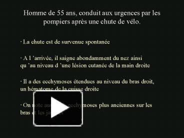 Ppt Homme De Ans Conduit Aux Urgences Par Les Pompiers Apr