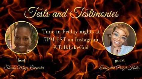 Tests And Testimonies Season With Host Shanta Mays Carpenter And