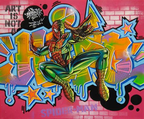 Graffiti Spiderman Pintura por Hipo Alessio Hassan Alì Artmajeur