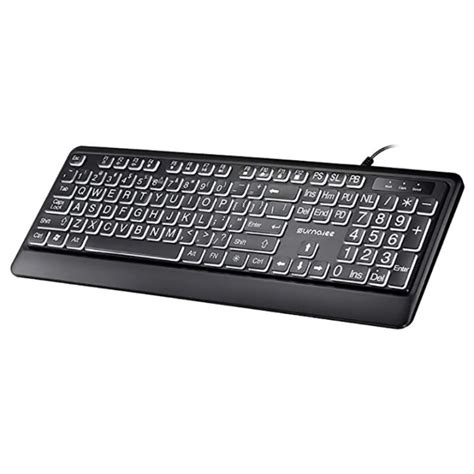 Large Print Computer Keyboard USB Wired Keyboard with Big Letters for Seniors and Low for Vision ...