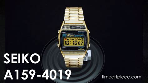 Seiko A Vintage Digital Lcd Chronograph Alarm Quartz Watch Gold