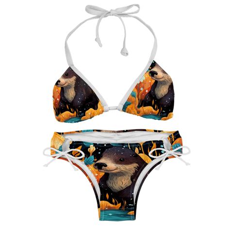 Platypus Swimsuit Bikini Set With Detachable Sponge And Adjustable