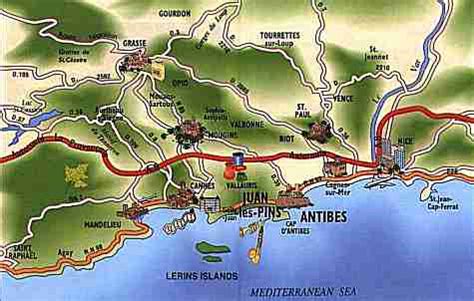 Maps of Antibes, Cap d'Antibes and Juan les Pins