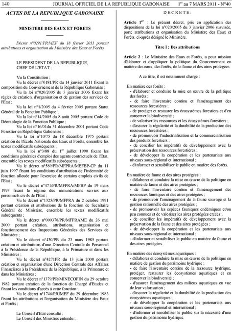 140 Journal Officiel De La Republique Gabonaise 1 Er Au 7 Mars N 40