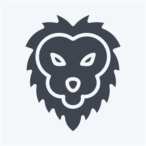 Icon Lion Related To Animal Head Symbol Glyph Style Simple Design