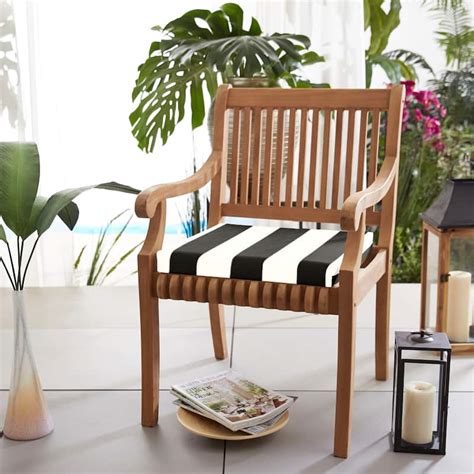 Sunbrella Black White Stripe Indooroutdoor Chair Cushion Set Of 2