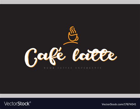 Cafe Latte Word Text Logo With Coffee Cup Symbol Vector Image