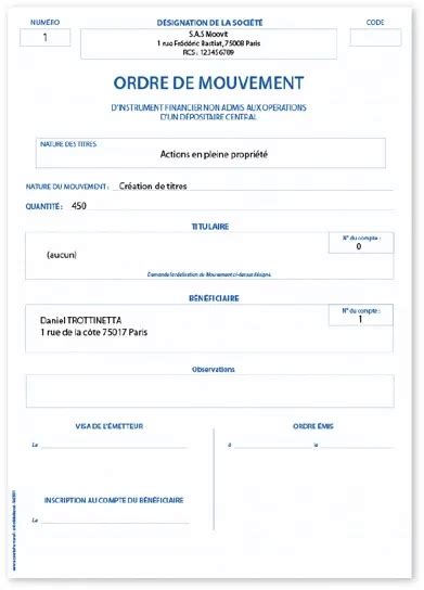 Registre Des Mouvements De Titres D Mat Rialis