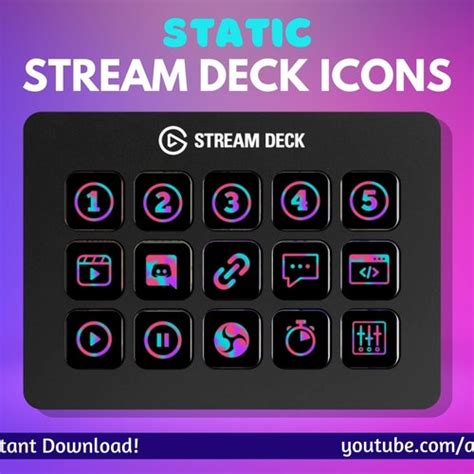 Stream Deck Iridescent Sky Icons Streamer Twitch Discord Etsy