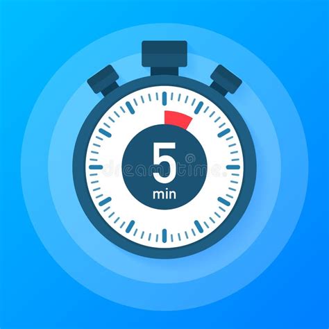 The 5 Minutes Stopwatch Vector Icon Stopwatch Icon In Flat Style Timer On On Color Background