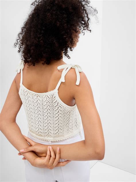 Organic Cotton Crochet Top Gap