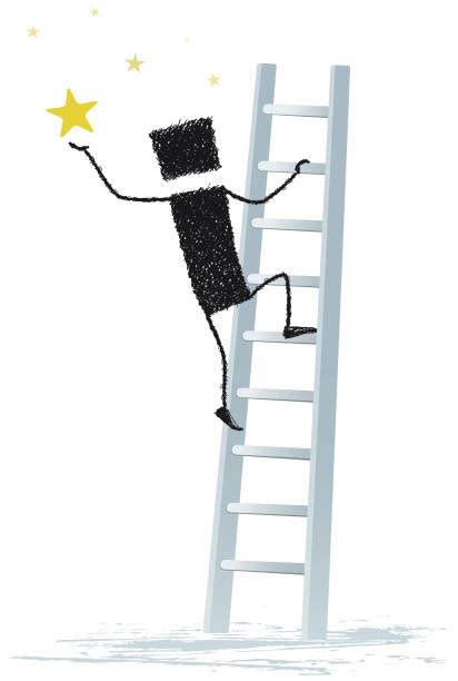 Stick Figure Walking Up Stairs Stock Photos Pictures And Royalty Free