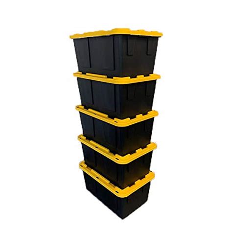 Buy Monsterrax 27 Gallon Storage Totes Black Bin Yellow Lid