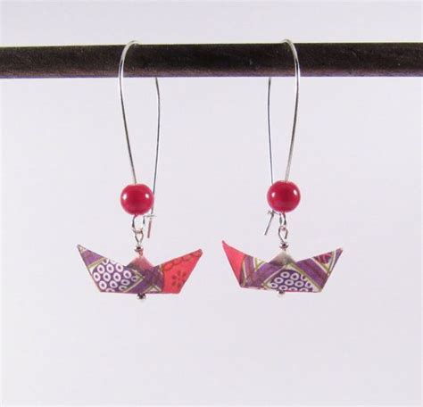 Boucles D Oreilles Bateaux En Origami MOYO Bijoux Etsy France