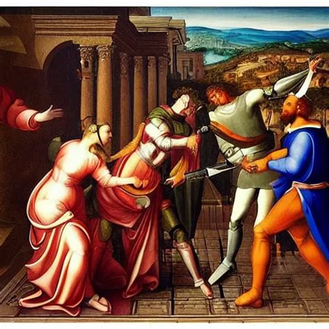 A Renaissance Painting Of The Heroic Final Sword Stable Diffusion