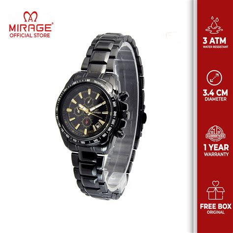 Jual Mirage Watch Official Original Jam Tangan Wanita Mirage Full Black