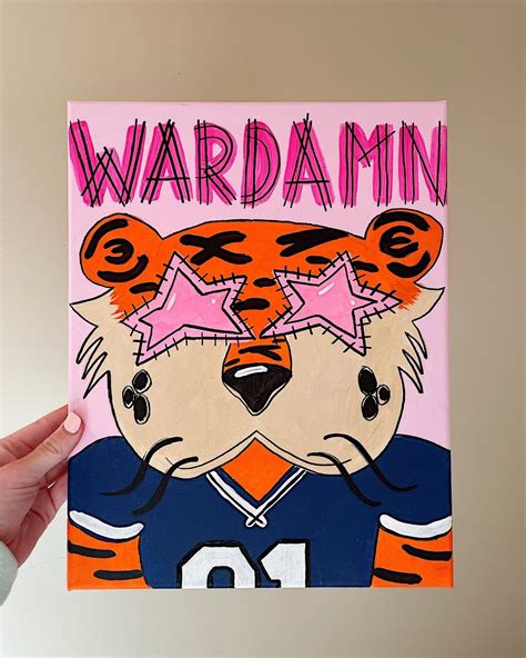 Auburn Preppy Canvas Etsy Uk Dorm Canvas Art Diy Canvas Art Cute