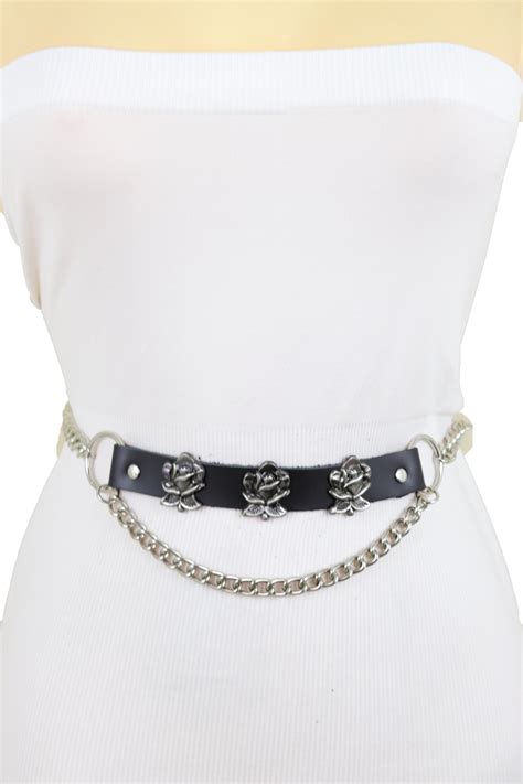 New Fashion Trendy Women Hip High Waist Stretch Wide Black Belt Size