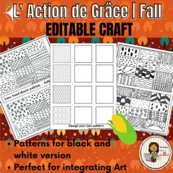 French Thanksgiving Editable craft L action de Grâce craft Turkey craft