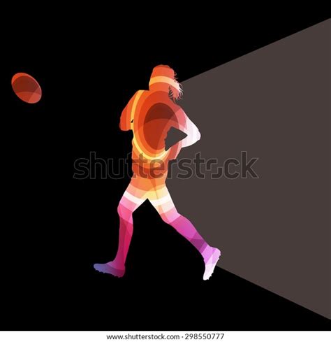 Rugby Woman Player Silhouette Vector Background Stock Vector Royalty