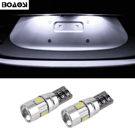 BOAOSI 2x T10 W5W LED Bulbs 5630 SMD Interior Lights License Plate