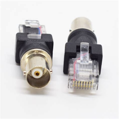 5pcs Bnc Female To Rj45 Male Adapter Coaxial Barrel Coupler Adapter Connector Ebay