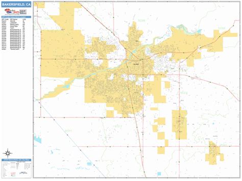 Bakersfield Zip Code Map | Color 2018