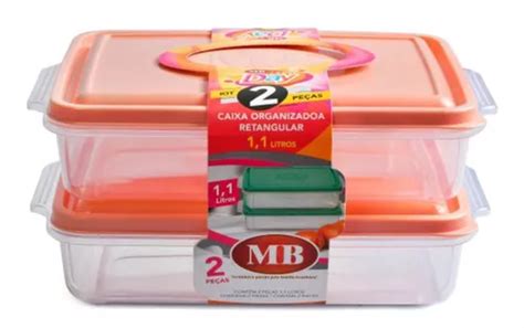 Kit Potes Pl Sticos Multiuso Retangular L Nude Mercadolivre