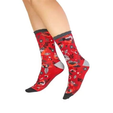 Chaussettes Lili Gambettes Coton Bio Rouges Et Grises Envoi Pas Cher