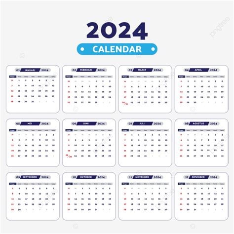 Calendario 2024 Vector PNG Calendario 2024 Calendario Calendario