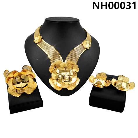 K Dubai Gouden Sieraden Set Dames Bloem Glossy K Grandado