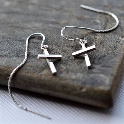 Sterling Silver Cross Earrings By Martha Jackson Sterling Silver