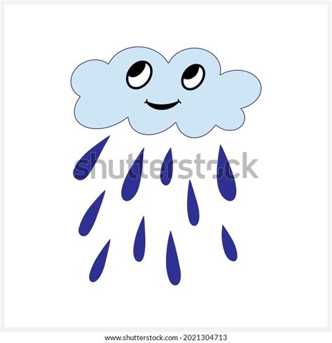 Doodle Cloud Rain Clipart Isolated On Stock Vector Royalty Free