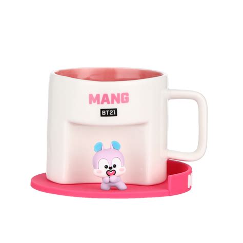 BT21 Collection Cartoon Ceramic Cup With Coaster 450mL MANG MINISO